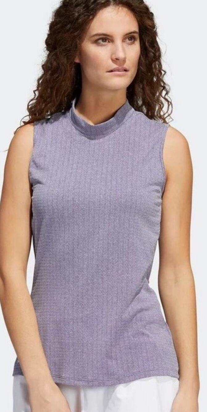 NWT Adidas Womens XLEssentials Inigo Heathered Mock Neck Golf Tank Top